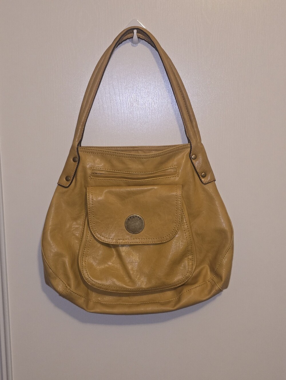 Liz Claiborne Mustard Yellow Leather Shoulder Bag